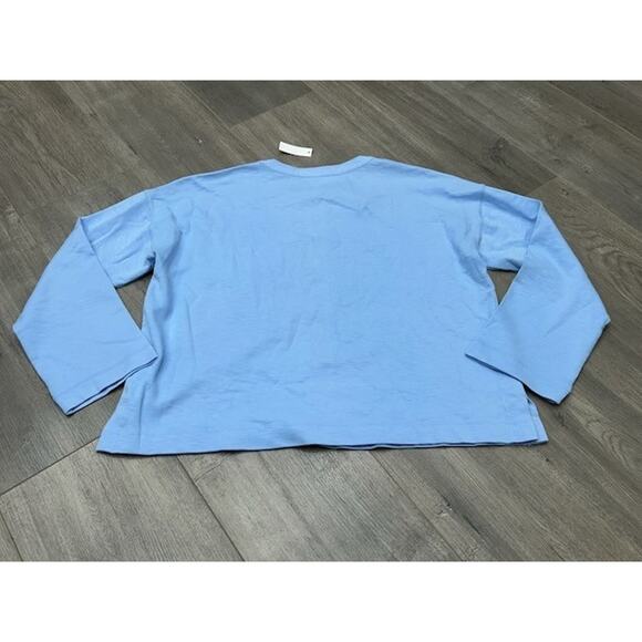 Madewell Relaxed Henley Long-Sleeve Tee Button Front Pullover Peri Blue XXS NWT - Picture 8 of 8